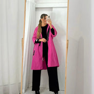 Parka Comprida Rosa Choque
