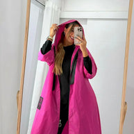 Parka Comprida Rosa Choque