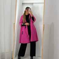 Parka Comprida Rosa Choque