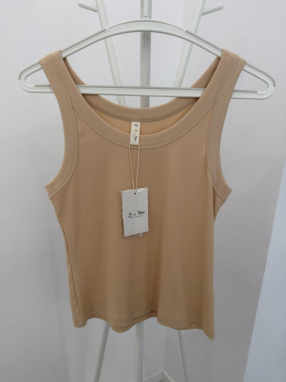 Blusa | Top Com Elastano Bege