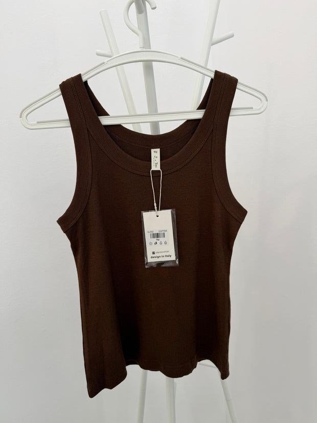 Blusa | Top Com Elastano Castanho