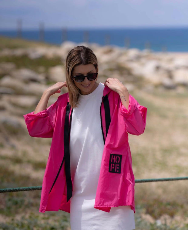 Hope Short Parka with Pockets, Shocking Pink