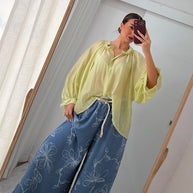 Blusa fluida verde limão