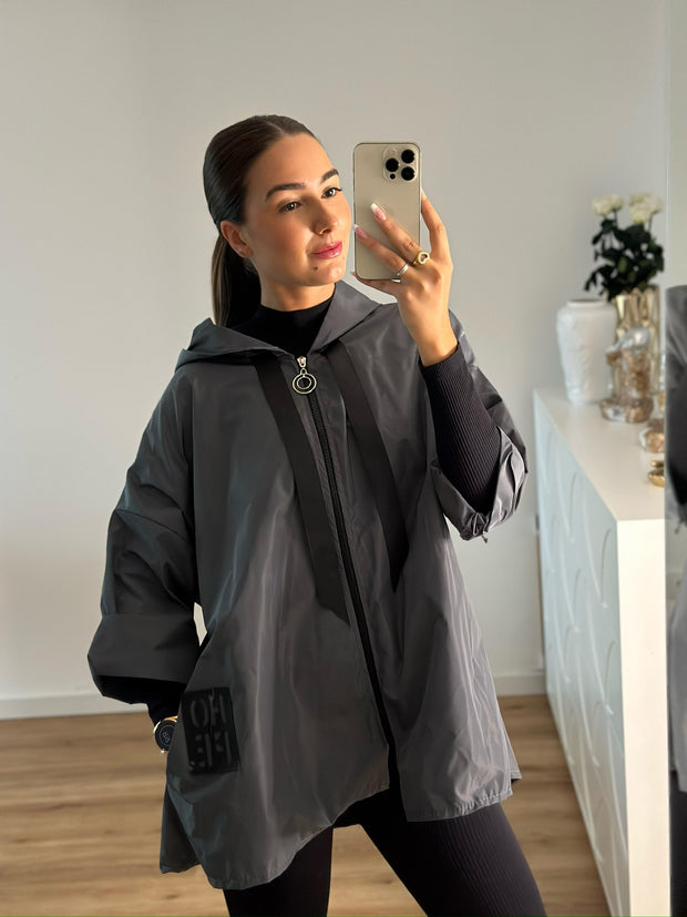 Hope Short Parka with Pockets, Gray